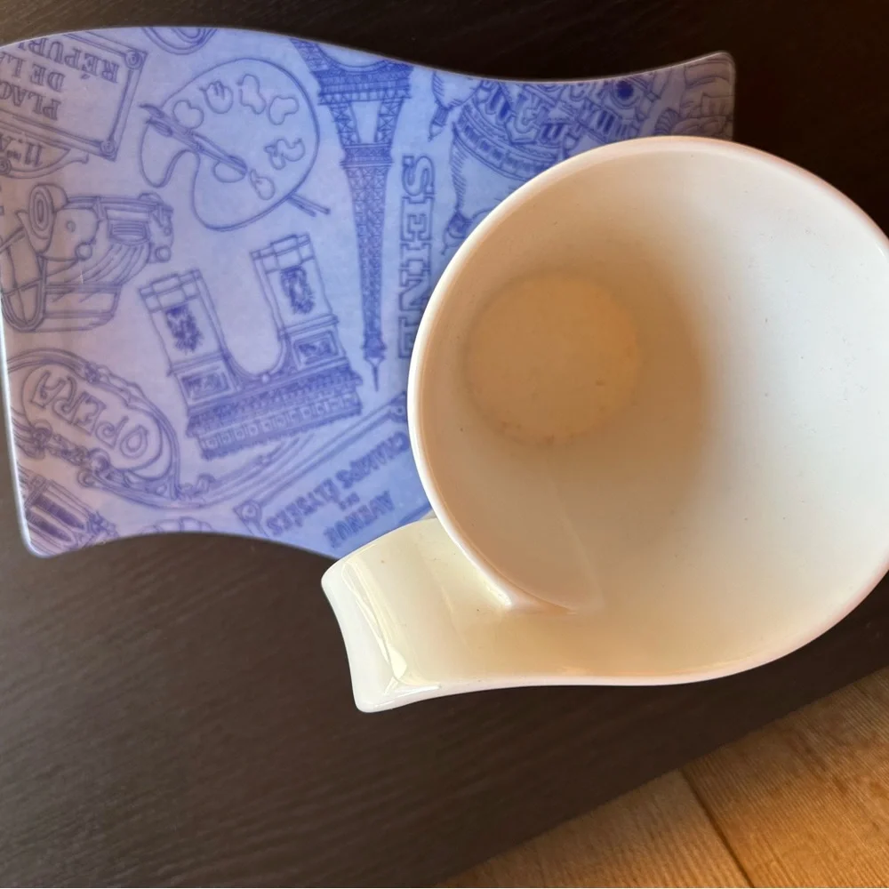Villeroy & Boch White and Blue Mug with Saucer - Picture 4 of 7